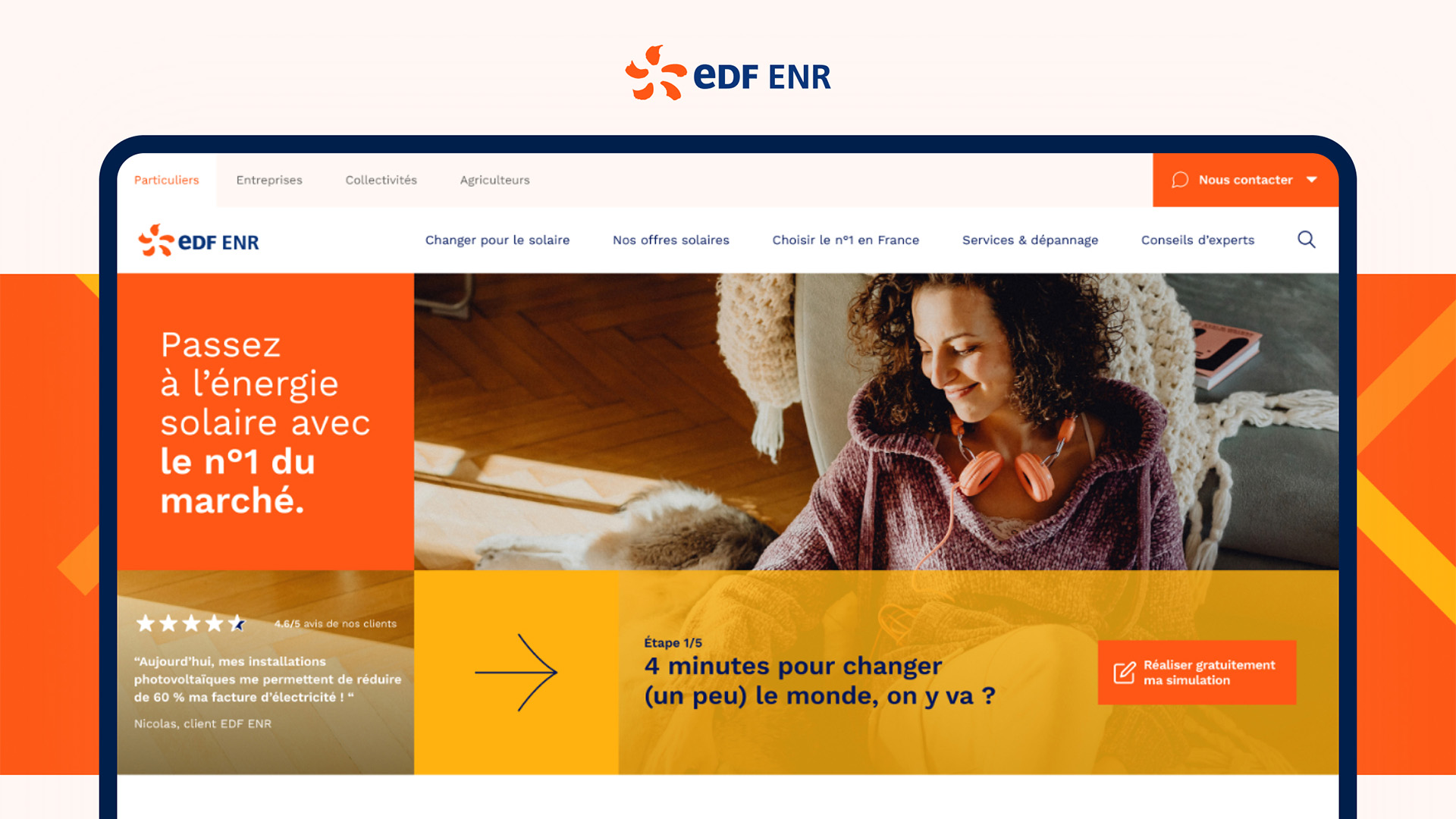 UX Design pour EDF pour leur formulaire de contact.