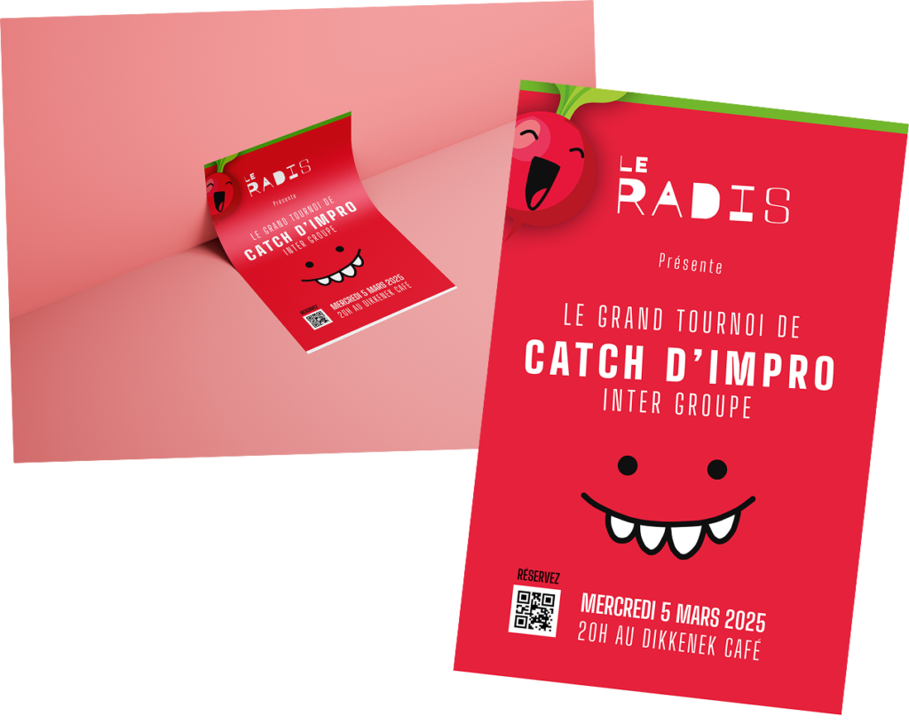 Flyer pour un spectacle de la troupe du Radis