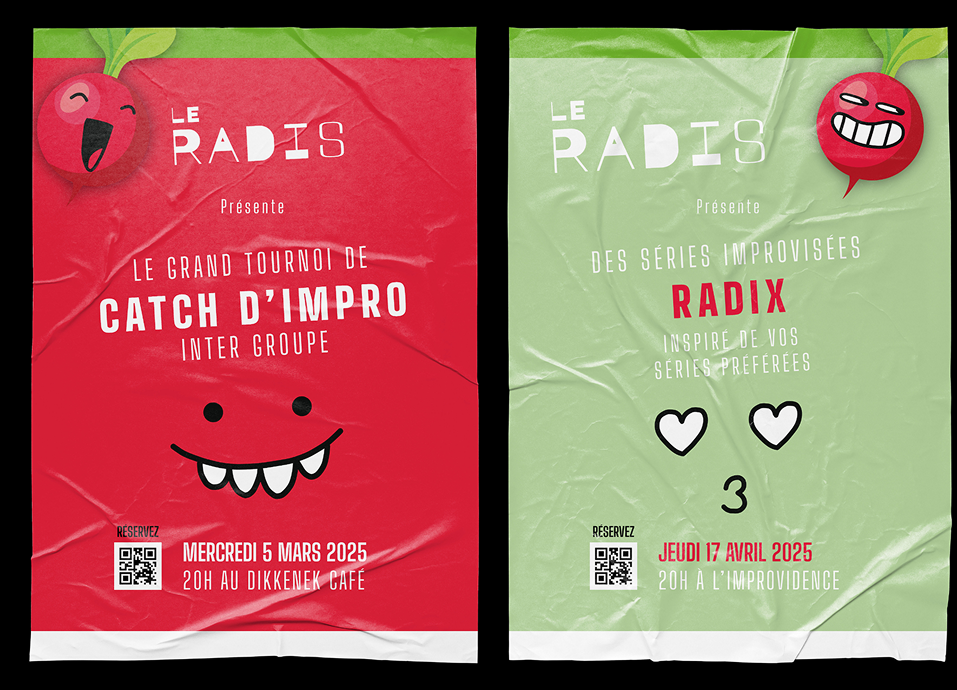 Affiches pour des spectacles du Radis