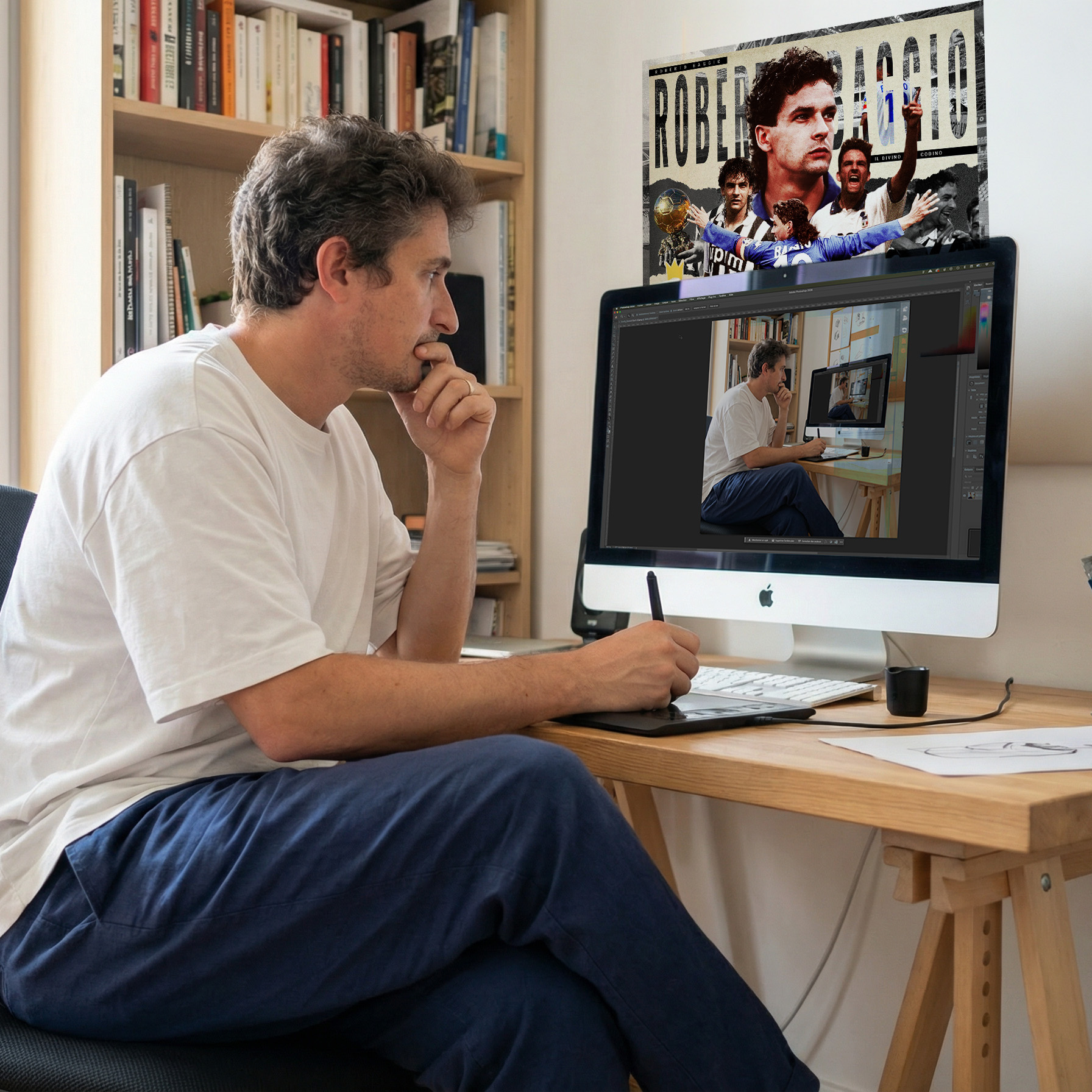 Jordane UX Designer en train de réfléchir à un concept sir son Mac