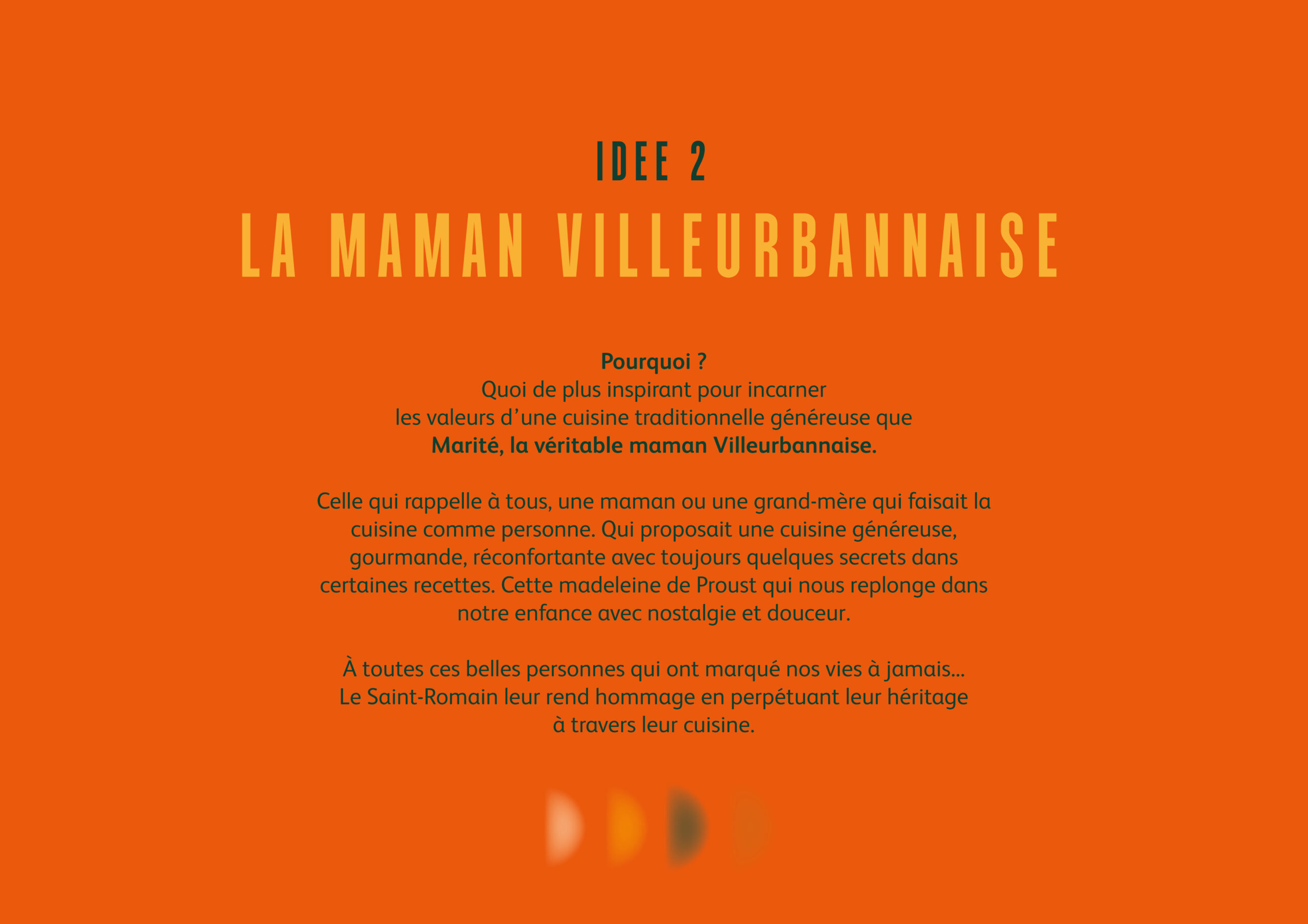 Idée 2 la maman villeurbannaise, proposition d'identité visuelle pour le saint romain Restaurant
